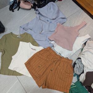 Urban Outfitters Crop Tops in Pink, White, and Green